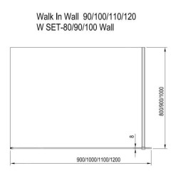Ravak Walk-In - Paroi de douche Walk-in Wall 100, 1000x2000 mm, noir/verre transparent GW9WA0300Z1