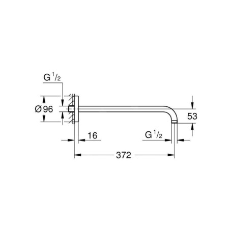 Grohe Rainshower - Bras de douche 378 mm, chrome 28982000