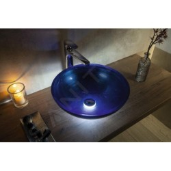 Sapho Murano - Lavabo en verre BLU, 400x140 mm, bleu AL5318-65