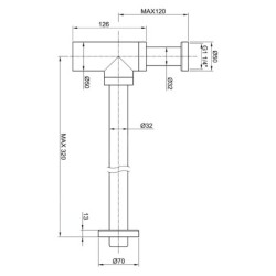 Sapho Minimal - Siphon de lavabo 1 1/4", inox MI036