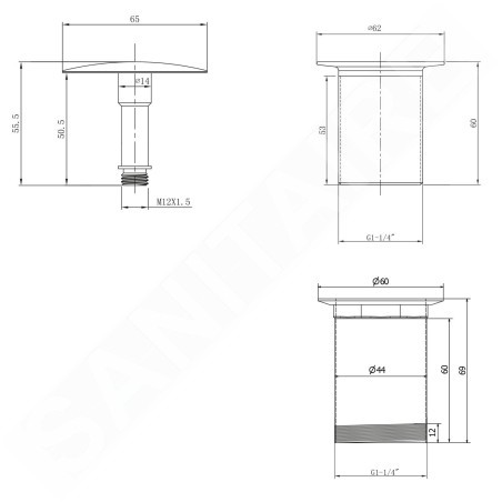 Aqualine Accessoires - Bonde de lavabo non-refermable, chrome TF6001