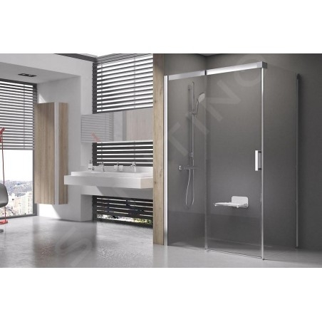 Ravak Matrix - Cabine de douche en trois parties MSDPS-120/90 L, 1185-1205x885-905 mm, satiné/verre clair 0WLG7U00Z1