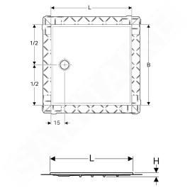 Geberit Setaplano - Receveur de douche plat, 800x1200 mm, matériau minéral, Antislip, blanc alpin 154.264.11.1