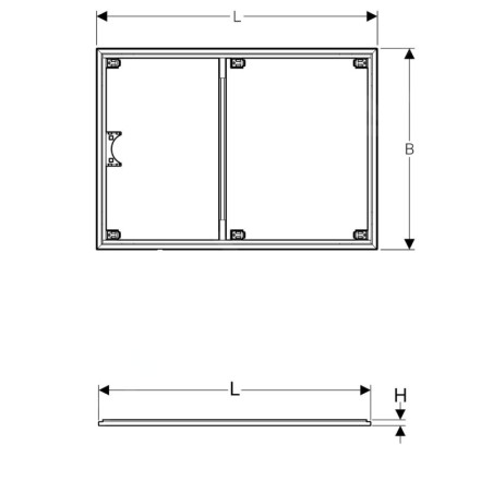 Geberit Setaplano - Cadre de montage pour baignoires de douche, 1.000x1.200 mm, pour 6 pieds 154.482.00.1