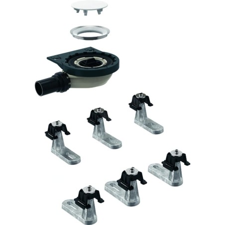 Geberit Setaplano - Kit de montage brut pour baignoire de douche, hauteur du bouchon : 30 mm, longueur : 40 mm, 6 pieds