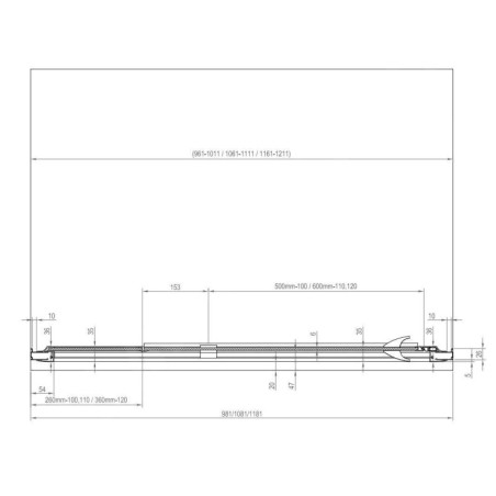 Ravak Pivot - Porte de douche pivotante en deux parties PDOP2-100, 961-1011 mm, noir/verre 03GA0300Z1