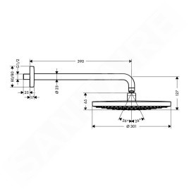 Hansgrohe Raindance Select S - Douche de tête 300, 2 jets, bras de douche 390 mm, blanc/chrome 27378400