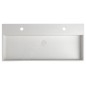 Sapho Quadrado - Lavabo double sur plan, 960x440 mm, avec 2 trous pour les mitigeurs, grès blanc AR475 Sapho Quadrado - Lavabo double sur plan, 960x440 mm, avec 2 trous pour les mitigeurs, grès blanc AR475
