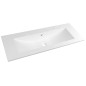 Sapho Yukon - Double-lavabo 1200x450 mm, avec trop-plein, 2 trous pour robinet, blanc YU122