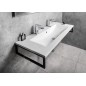 Sapho Yukon - Double-lavabo 1200x450 mm, avec trop-plein, 2 trous pour robinet, blanc YU122