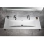 Sapho Yukon - Double-lavabo 1200x450 mm, avec trop-plein, 2 trous pour robinet, blanc YU122