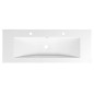 Sapho Yukon - Double-lavabo 1200x450 mm, avec trop-plein, 2 trous pour robinet, blanc YU122