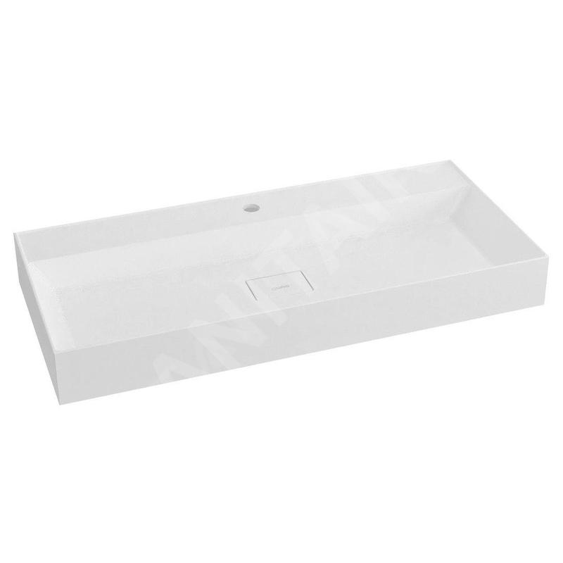 Sapho Godiva - Lavabo 960x440 mm, sans trop-plein, trou pour robinetterie, blanc GU096 Sapho Godiva - Lavabo 960x440 mm, sans trop-plein, trou pour robinetterie, blanc GU096