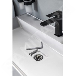 Sapho Godiva - Lavabo 960x440 mm, sans trop-plein, trou pour robinetterie, blanc GU096