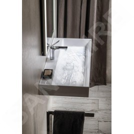 Sapho Godiva - Lavabo 960x440 mm, sans trop-plein, trou pour robinetterie, blanc GU096