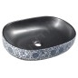 Sapho Priori - Vasque, 600x400 mm, sans trop-plein, noir avec motif PI026