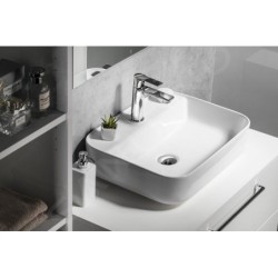 Sapho Lavabos - Lavabo à poser, 500x400 mm, avec un trou pour robinet, sans trop-plein, blanc AR452