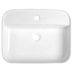 Sapho Lavabos - Lavabo à poser, 500x400 mm, avec un trou pour robinet, sans trop-plein, blanc AR452