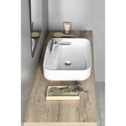 Sapho Lavabos - Lavabo à poser, 500x400 mm, avec un trou pour robinet, sans trop-plein, blanc AR452