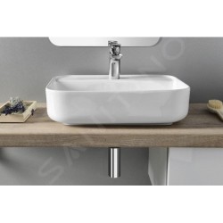 Sapho Lavabos - Lavabo à poser, 500x400 mm, avec un trou pour robinet, sans trop-plein, blanc AR452