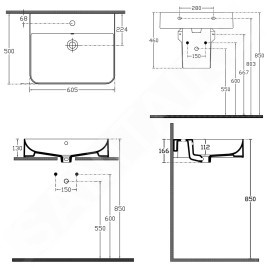 Sapho Isvea Sott Aqua - Vasque 605x500 mm, avec un trou pour robinet, blanc 10SQ51061