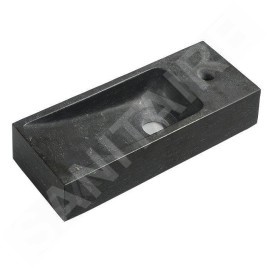 Sapho Blok - Lave-main 380x140 mm, sans trop-plein, trou pour robinet, anthracite 2401-31