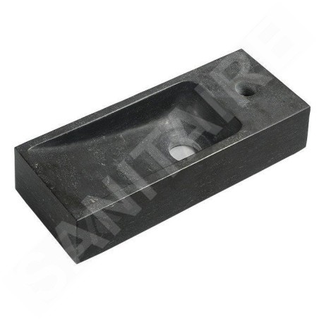 Sapho Blok - Lave-main 380x140 mm, sans trop-plein, trou pour robinet, anthracite 2401-31