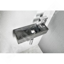 Sapho Blok - Lave-main 380x140 mm, sans trop-plein, trou pour robinet, anthracite 2401-31