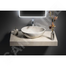 Sapho Lavabos - Lavabo Punc 534x390 mm, avec bonde, grès blanc BH7000