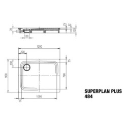 Kaldewei Avantgarde - Receveur de douche Superplan Plus 484-1, 900x1200 mm, blanc 470900010001