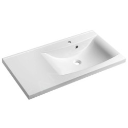 Sapho Lucia - Lavabo 90x48 cm, marbre coulé, version droite, blanc 50094