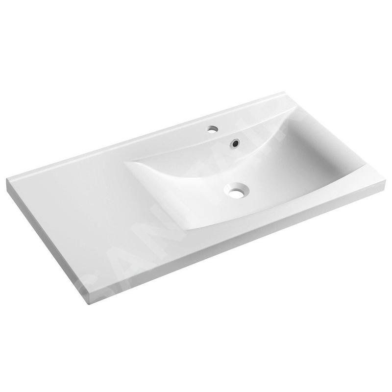 Sapho Lucia - Lavabo 90x48 cm, marbre coulé, version droite, blanc 50094