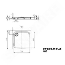 Kaldewei Avantgarde - Receveur de douche Superplan Plus 486-1, 1200x1200 mm, surface totale antidérapante, blanc 471130020001