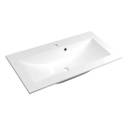 Sapho Yukon - Lavabo 800x450 mm, marbre coulé, blanc YU080