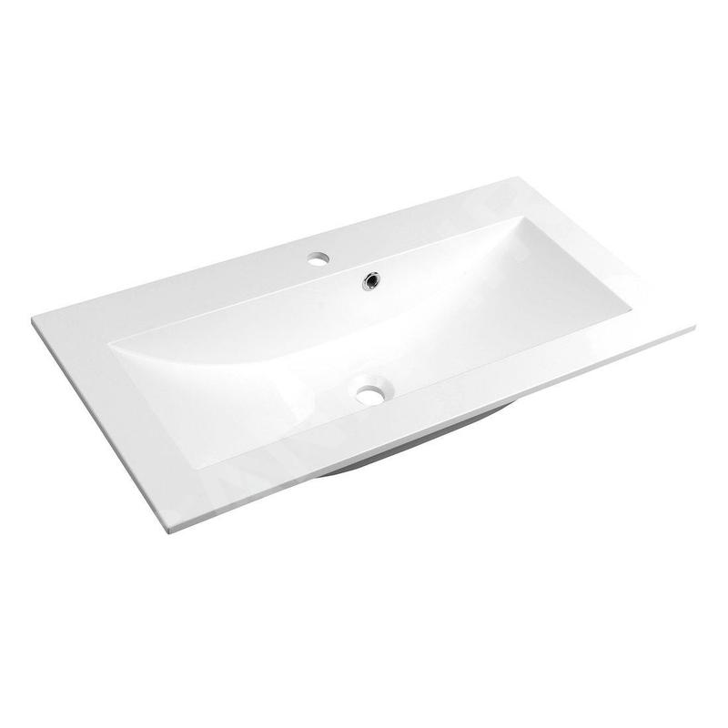 Sapho Yukon - Lavabo 800x450 mm, marbre coulé, blanc YU080 Sapho Yukon - Lavabo 800x450 mm, marbre coulé, blanc YU080