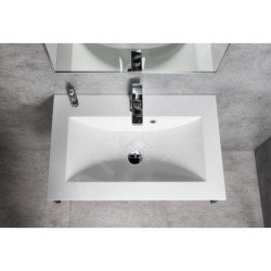 Sapho Yukon - Lavabo 800x450 mm, marbre coulé, blanc YU080