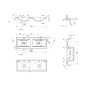 Sapho Yukon - Lavabo double sur plan, 1200x450 mm, avec 2 trous pour les mitigeurs, blanc YU120 Sapho Yukon - Lavabo double sur plan, 1200x450 mm, avec 2 trous pour les mitigeurs, blanc YU120