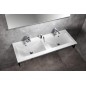 Sapho Yukon - Lavabo double sur plan, 1200x450 mm, avec 2 trous pour les mitigeurs, blanc YU120 Sapho Yukon - Lavabo double sur plan, 1200x450 mm, avec 2 trous pour les mitigeurs, blanc YU120