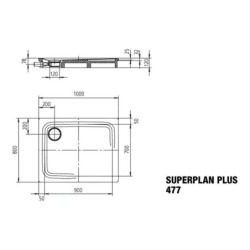 Kaldewei Avantgarde - Receveur de douche Superplan Plus 477-1, 800x1000 mm, antidérapant, blanc 470230000001