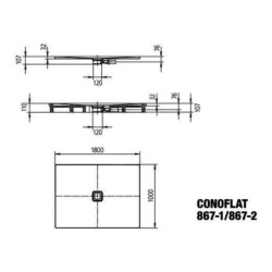 Kaldewei Avantgarde - Receveur de douche Conoflat 867-1, 1000x1800 mm, Perl-Effect, blanc 468400013001