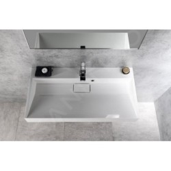 Sapho Amur - Lavabo 900x460 mm, avec trop-plein, trou pour robinet, blanc 55032