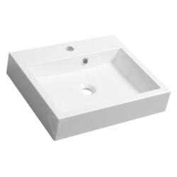 Sapho Orinoko - Lavabo 500x420 mm, marbre coulé, blanc OR050