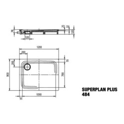 Kaldewei Avantgarde - Receveur de douche Superplan Plus 484-2, 900x1200 mm, support polystyrène, blanc 470948040001