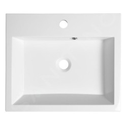 Sapho Orinoko - Lavabo 500x420 mm, marbre coulé, blanc OR050