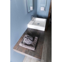Sapho Orinoko - Lavabo 500x420 mm, marbre coulé, blanc OR050