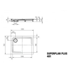 Kaldewei Avantgarde - Receveur de douche Superplan Plus 481-2, 700x1200 mm, Antidérapant sur toute la surface, Effet Perl,