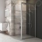 Ravak Blix - Paroi de douche BLPS-80, 770-790 mm, aluminium brillant/verre clair 9BH40C00Z1