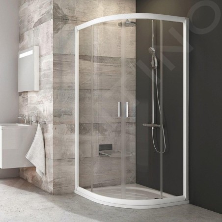 Ravak Blix - Cabine de douche quart de rond en quatre parties, 780-800 mm, blanc/verre clair 3B240100Z1