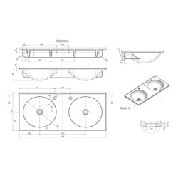 Sapho Juno - Lavabo double 1015x150x460 mm, blanc JU100