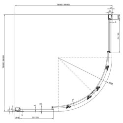 Ravak Blix - Cabine de douche carrée en quatre parties, 780-800 mm, aluminium brillant/verre transparent 3B240C00Z1